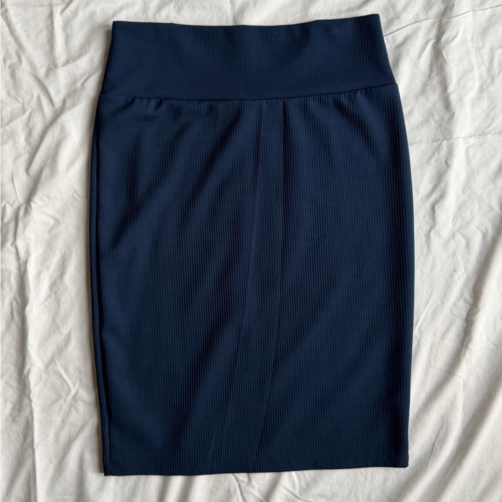 LuLaRoe Cassie Navy Pencil Skirt - Picture 4 of 4